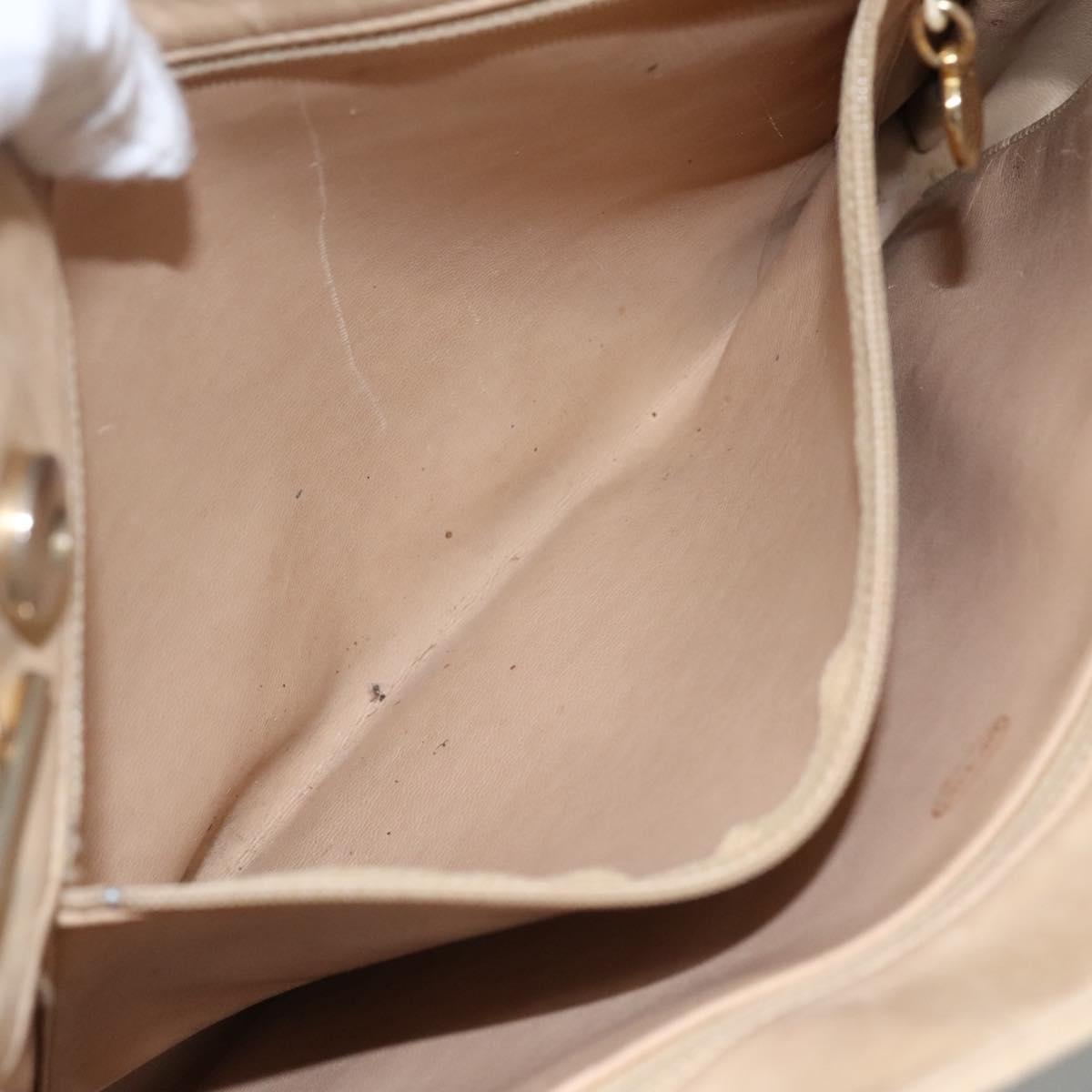 CHANEL Matelasse Chain Shoulder Bag Lamb Skin Beige CC bs22414