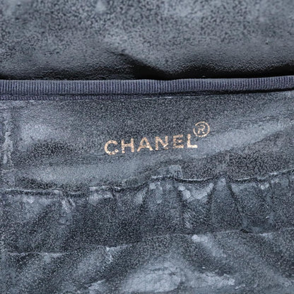 CHANEL Vanity Cosmetic Pouch Caviar Skin Black Gold CC bs22423