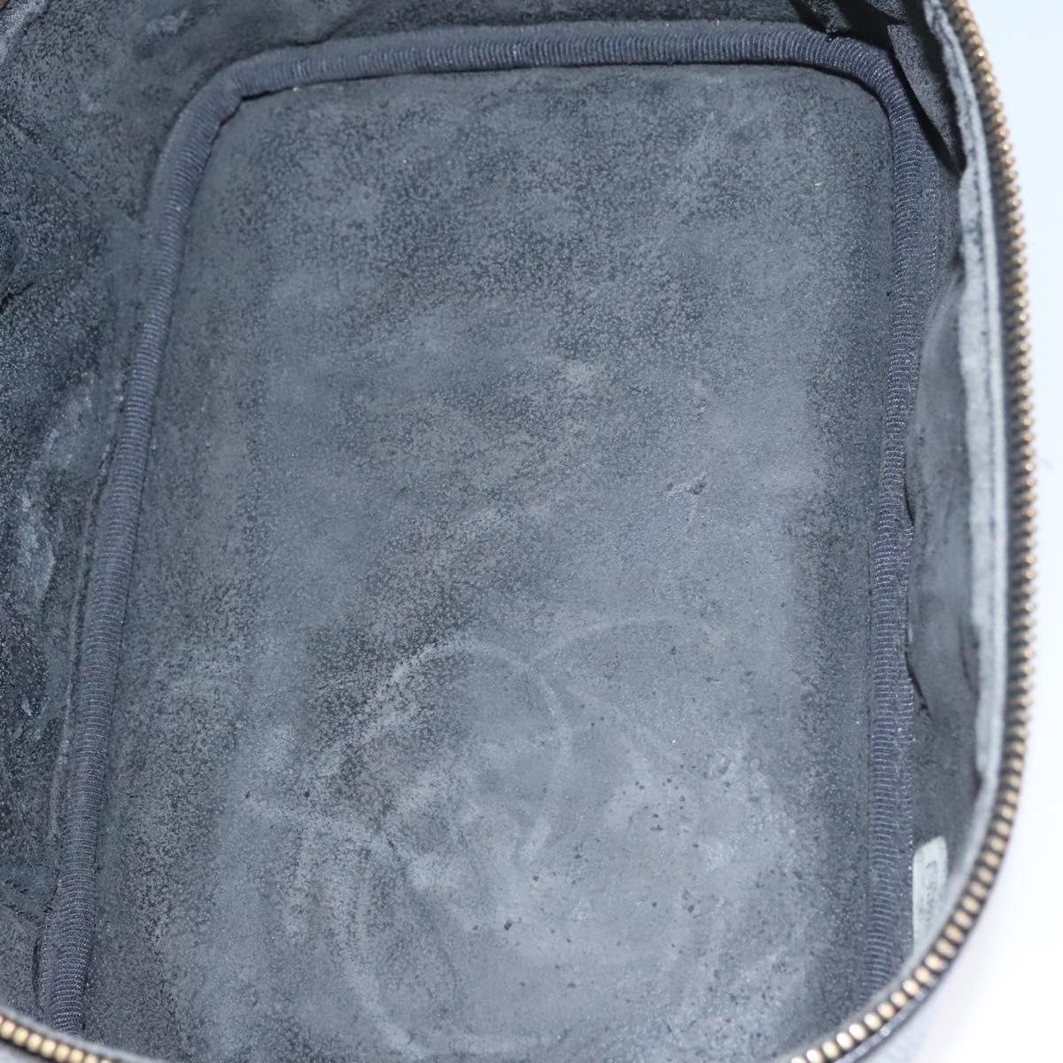 CHANEL Vanity Cosmetic Pouch Caviar Skin Black Gold CC bs22423
