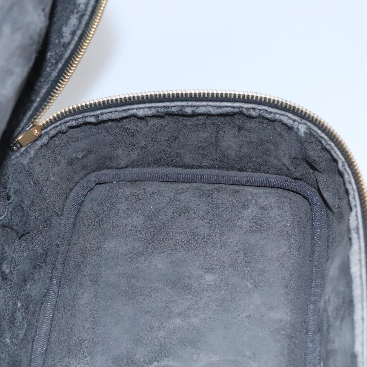 CHANEL Vanity Cosmetic Pouch Caviar Skin Black Gold CC bs22423