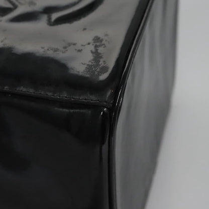 CHANEL Vanity Hand Bag Patent leather Black CC bs22424