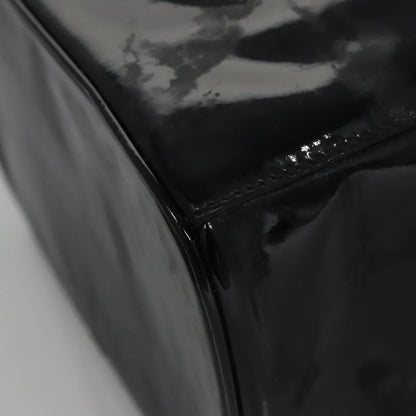 CHANEL Vanity Hand Bag Patent leather Black CC bs22424