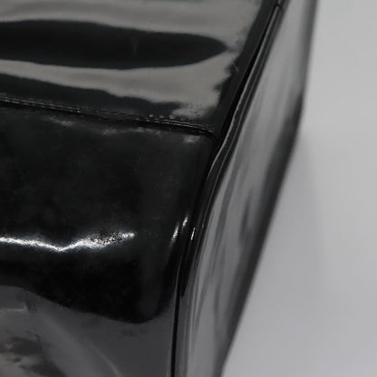 CHANEL Vanity Hand Bag Patent leather Black CC bs22424