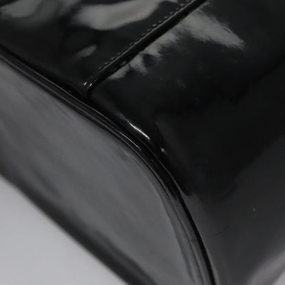 CHANEL Vanity Hand Bag Patent leather Black CC bs22424