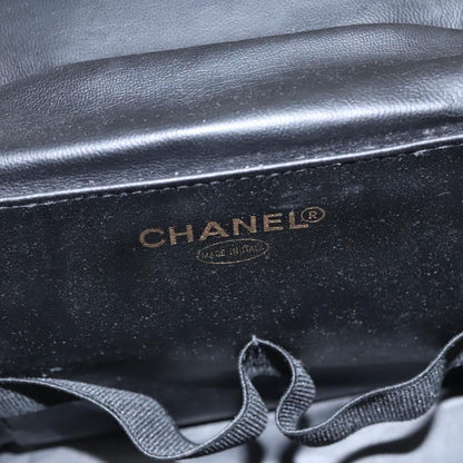 CHANEL Vanity Hand Bag Patent leather Black CC bs22424