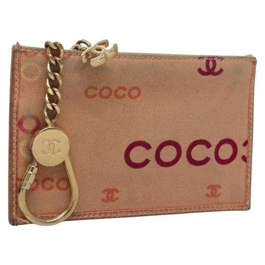 CHANEL Coin Purse Canvas Beige Gold CC bs22501