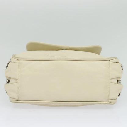 CHANEL Chain Shoulder Bag Leather Beige CC bs22626