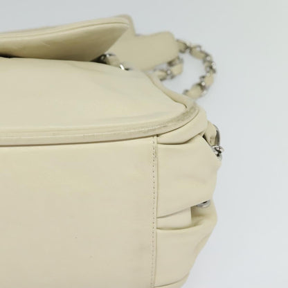 CHANEL Chain Shoulder Bag Leather Beige CC bs22626