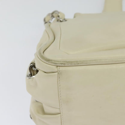CHANEL Chain Shoulder Bag Leather Beige CC bs22626