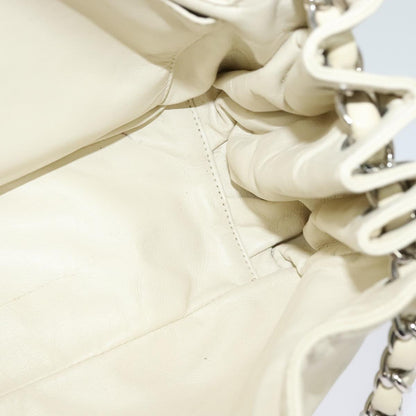 CHANEL Chain Shoulder Bag Leather Beige CC bs22626
