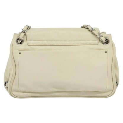CHANEL Chain Shoulder Bag Leather Beige CC bs22626