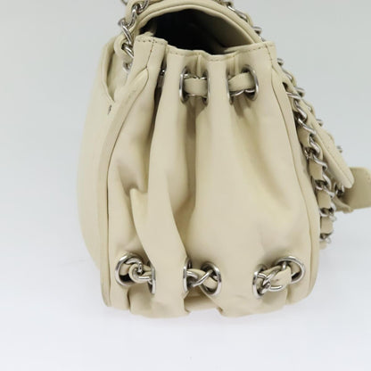 CHANEL Chain Shoulder Bag Leather Beige CC bs22626