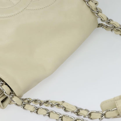 CHANEL Chain Shoulder Bag Leather Beige CC bs22626