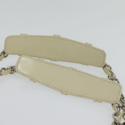CHANEL Chain Shoulder Bag Leather Beige CC bs22626