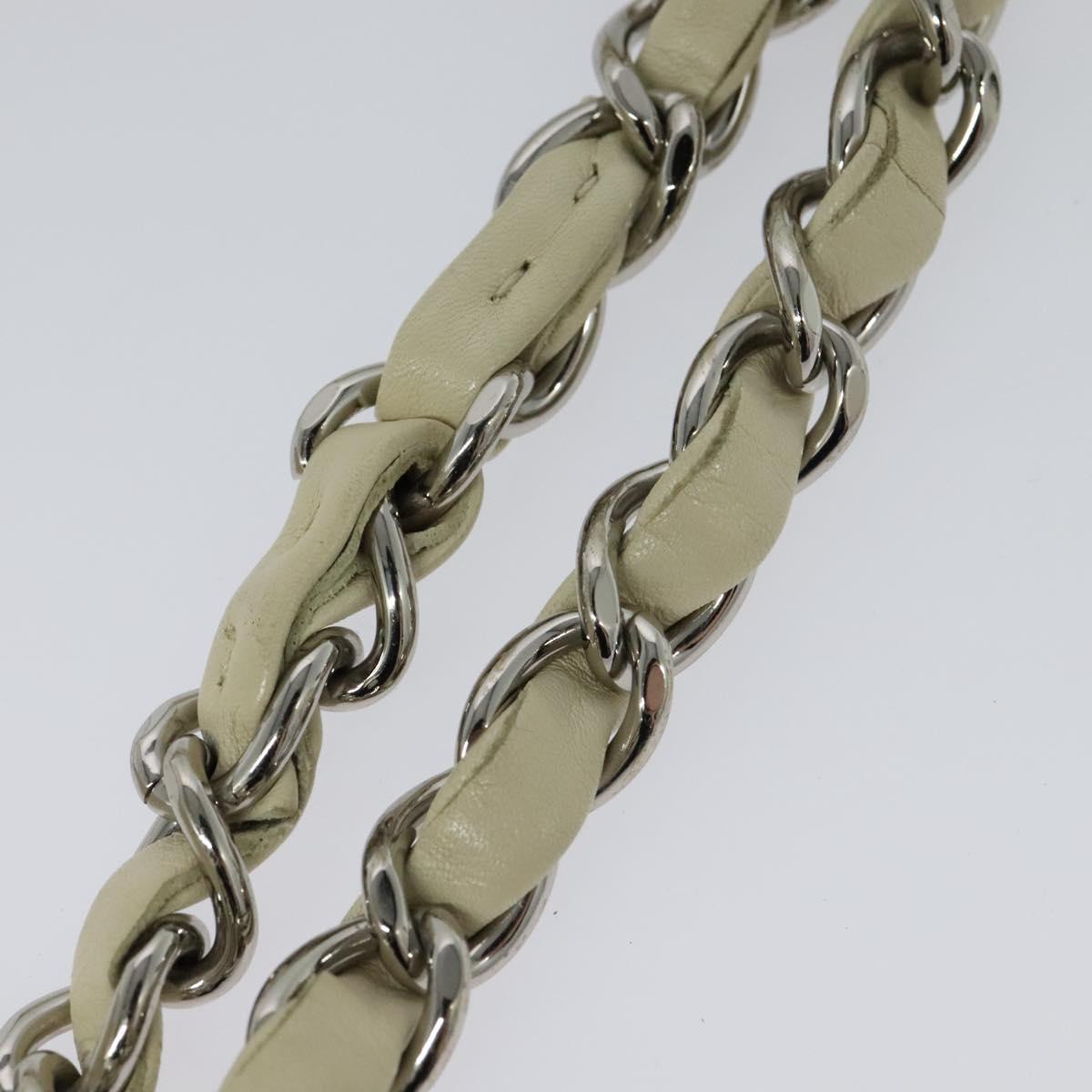 CHANEL Chain Shoulder Bag Leather Beige CC bs22626