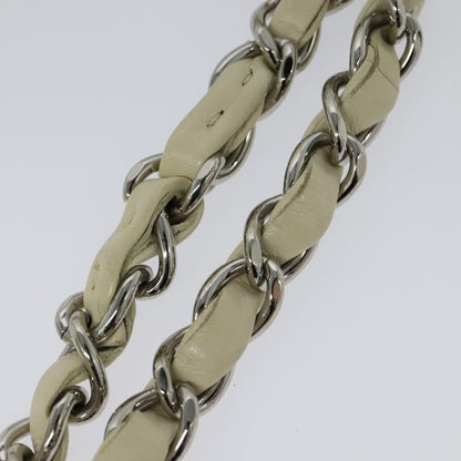 CHANEL Chain Shoulder Bag Leather Beige CC bs22626