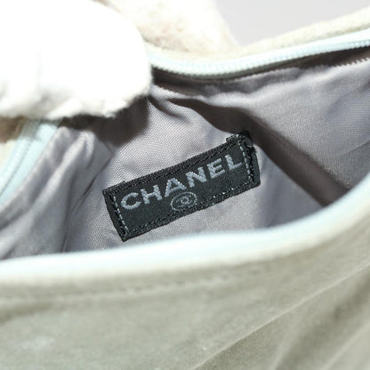 CHANEL Wall Hanging Pouch Suede Gray CC bs5681