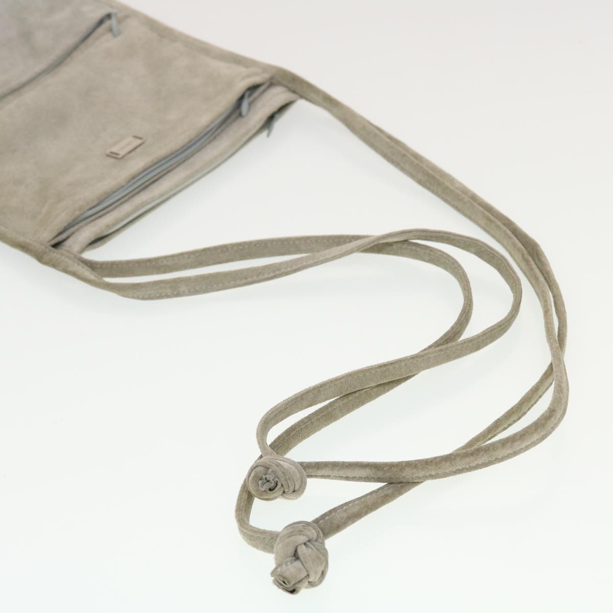 CHANEL Wall Hanging Pouch Suede Gray CC bs5681