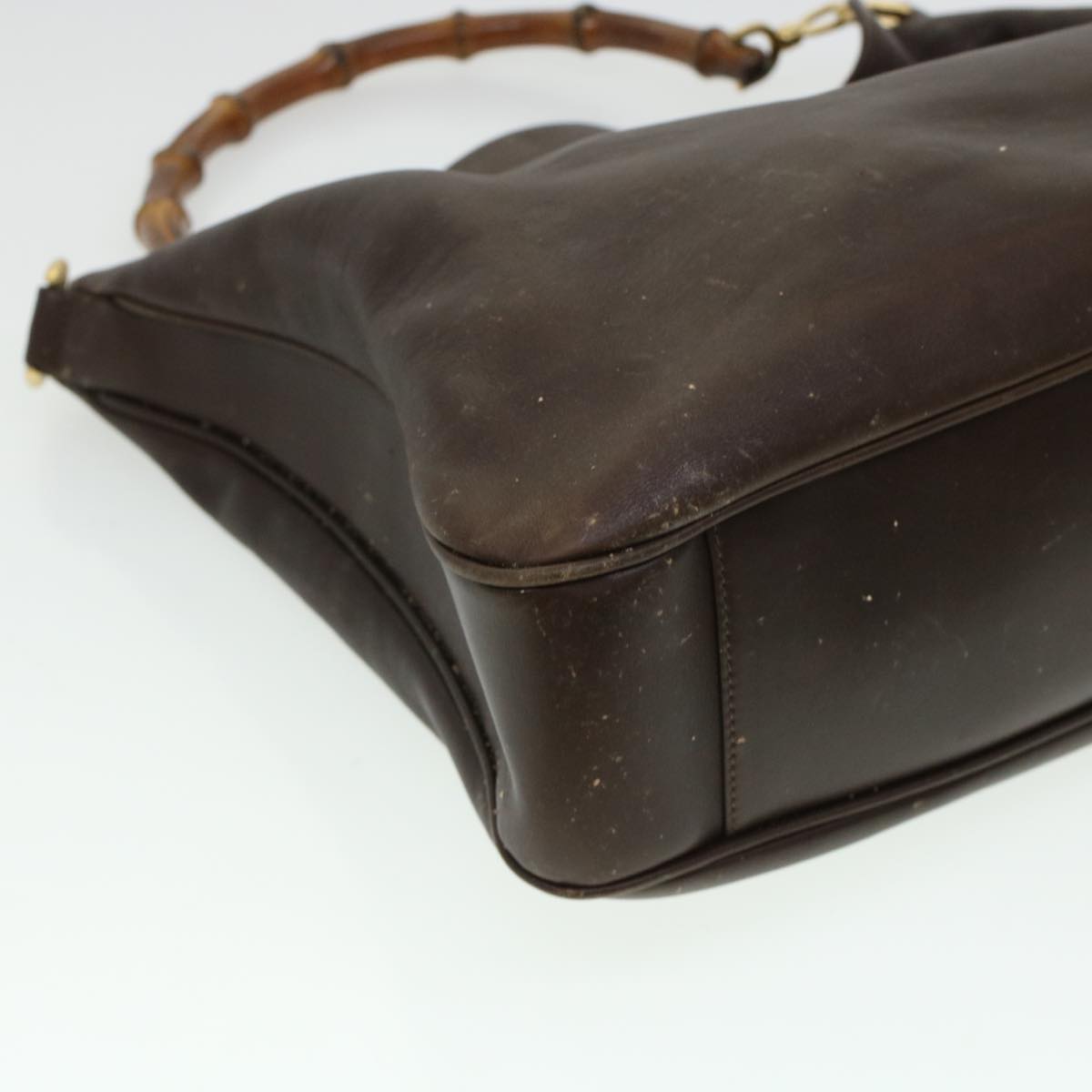 GUCCI Bamboo Shoulder Bag Leather 2way Brown  bs6148