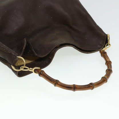 GUCCI Bamboo Shoulder Bag Leather 2way Brown  bs6148