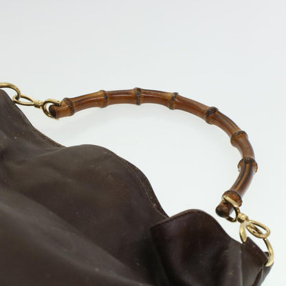 GUCCI Bamboo Shoulder Bag Leather 2way Brown  bs6148