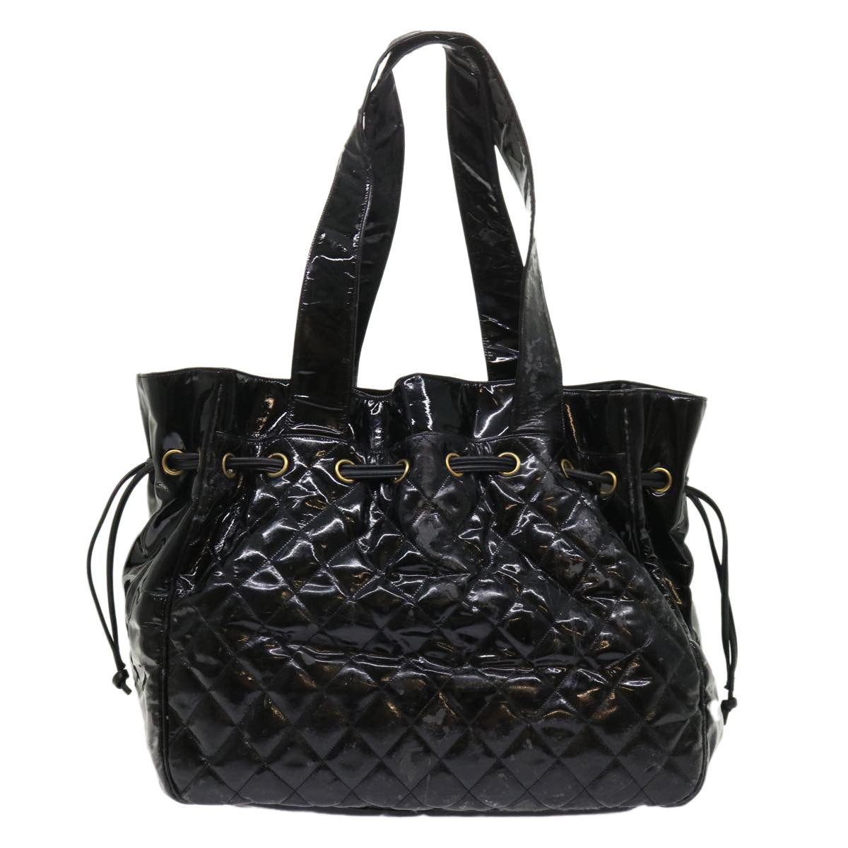 CHANEL Shoulder Bag Patent leather Black CC bs6675