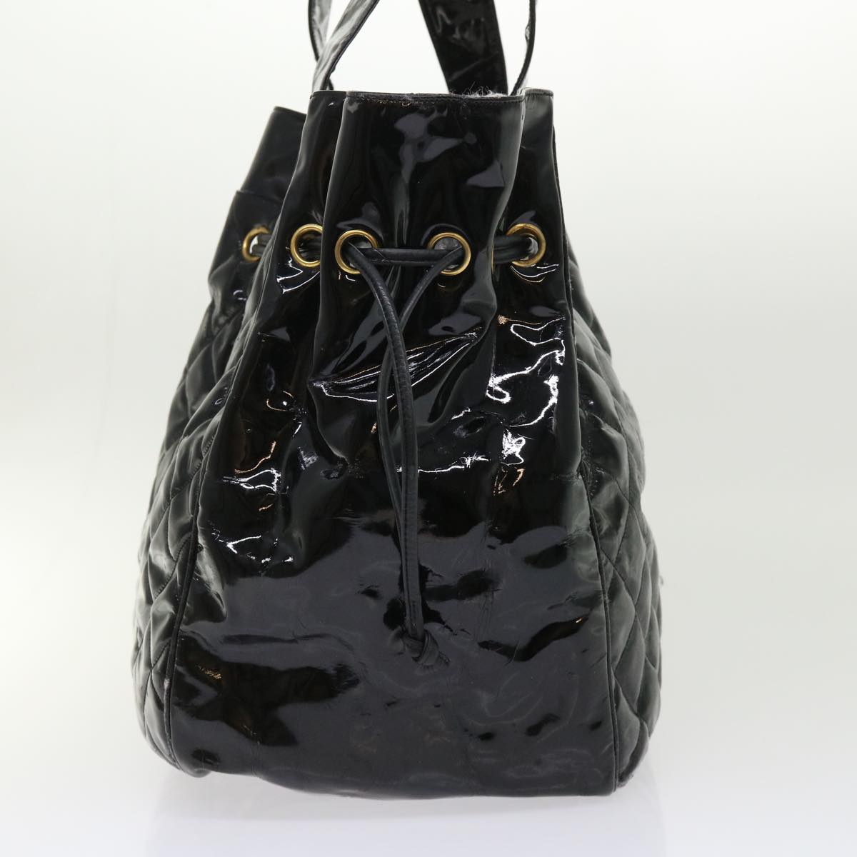 CHANEL Shoulder Bag Patent leather Black CC bs6675