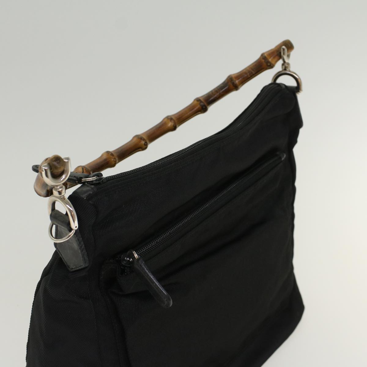GUCCI Bamboo Shoulder Bag Nylon Black 000205805095  bs6818