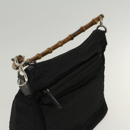 GUCCI Bamboo Shoulder Bag Nylon Black 000205805095  bs6818