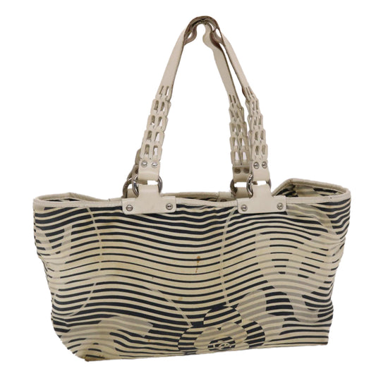 CHANEL Shoulder Bag Canvas White CC bs6944