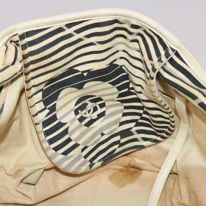 CHANEL Shoulder Bag Canvas White CC bs6944