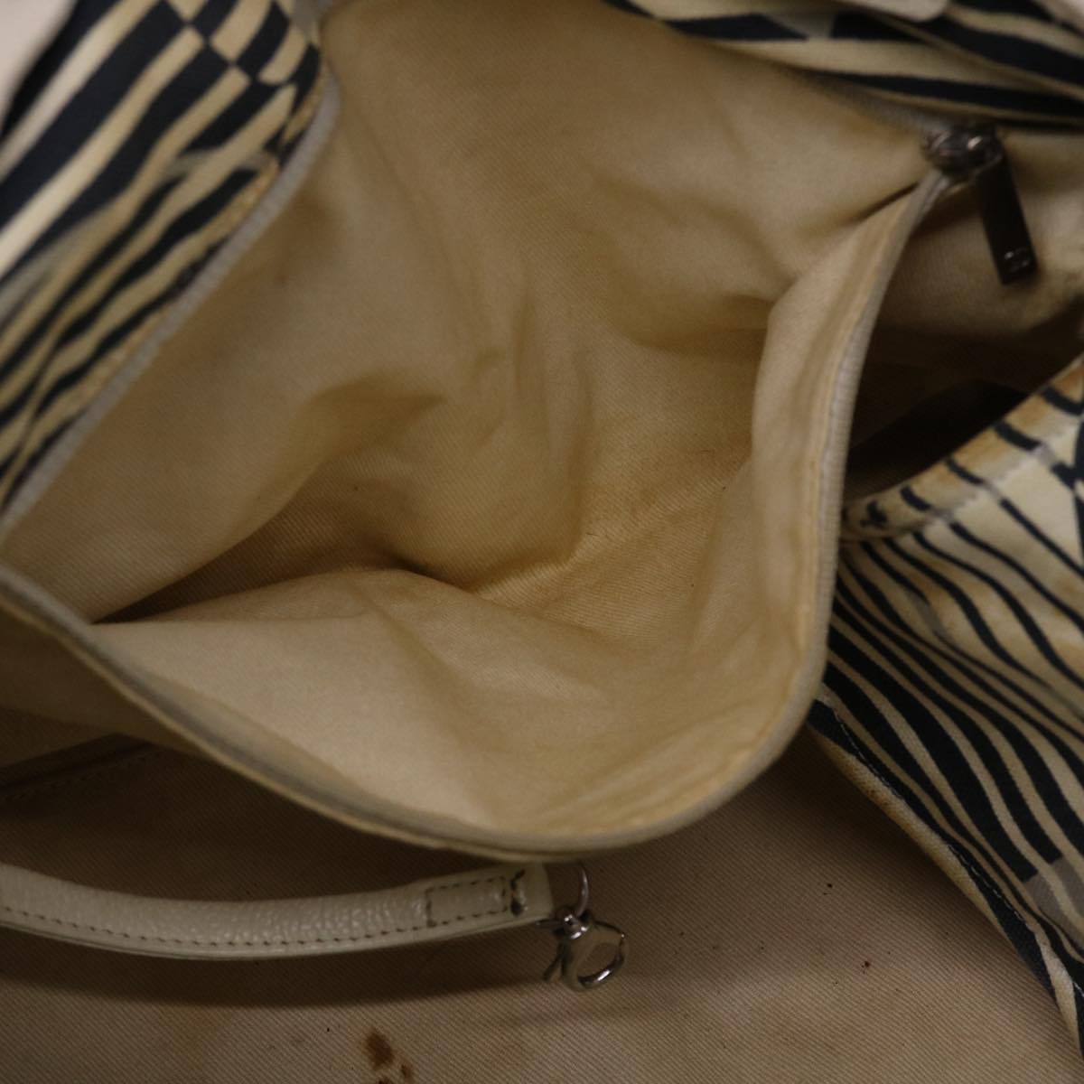 CHANEL Shoulder Bag Canvas White CC bs6944