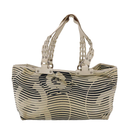 CHANEL Shoulder Bag Canvas White CC bs6944