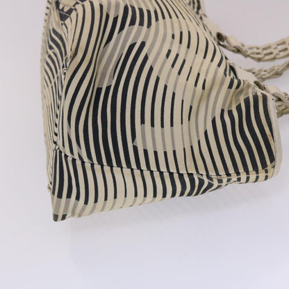 CHANEL Shoulder Bag Canvas White CC bs6944