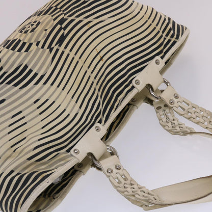 CHANEL Shoulder Bag Canvas White CC bs6944