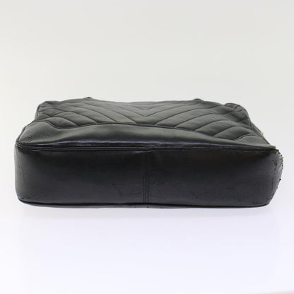 CHANEL V Stitch Hand Bag Leather Black CC bs7027