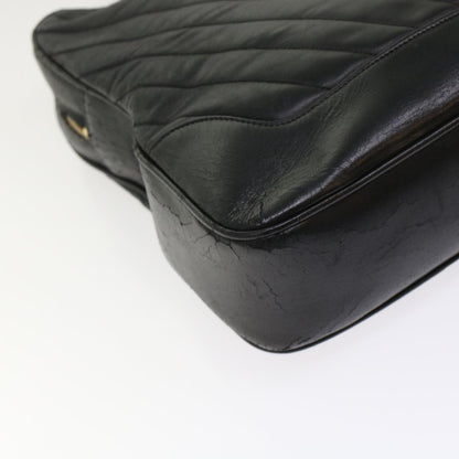CHANEL V Stitch Hand Bag Leather Black CC bs7027