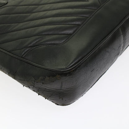 CHANEL V Stitch Hand Bag Leather Black CC bs7027