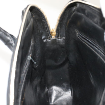 CHANEL V Stitch Hand Bag Leather Black CC bs7027