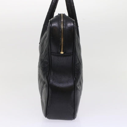 CHANEL V Stitch Hand Bag Leather Black CC bs7027