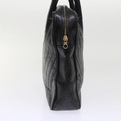 CHANEL V Stitch Hand Bag Leather Black CC bs7027