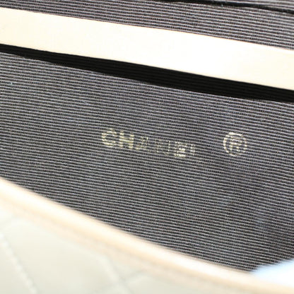 CHANEL Chain Shoulder Bag Lamb Skin Beige CC bs7081