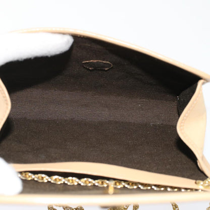 CHANEL Chain Shoulder Bag Lamb Skin Beige CC bs7081