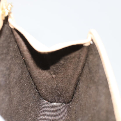 CHANEL Chain Shoulder Bag Lamb Skin Beige CC bs7081