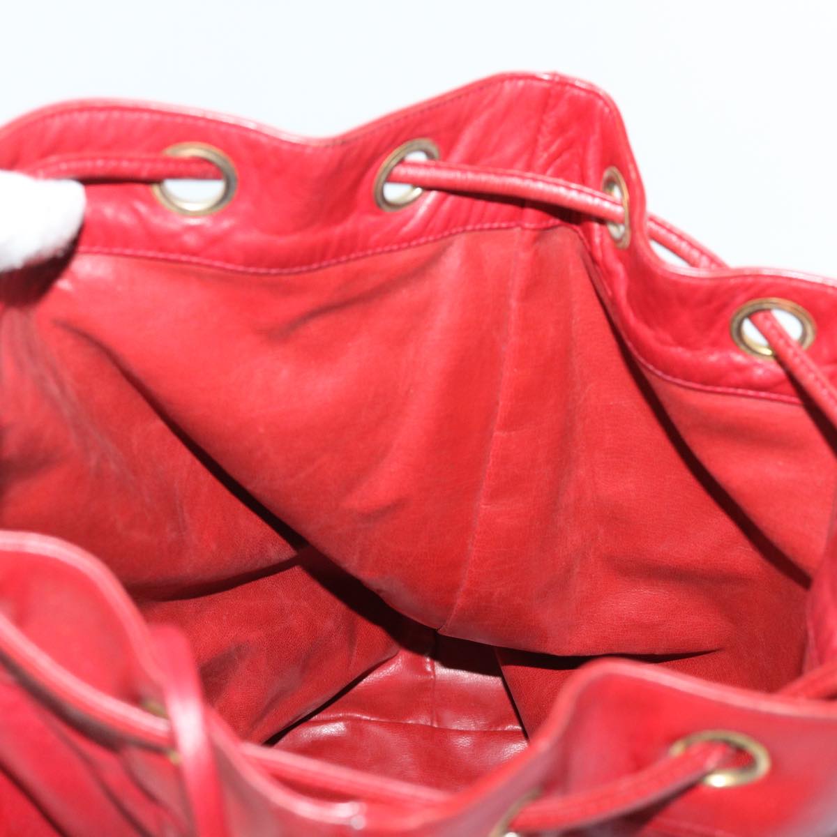 CHANEL Chain Shoulder Bag Lamb Skin Red CC bs7902