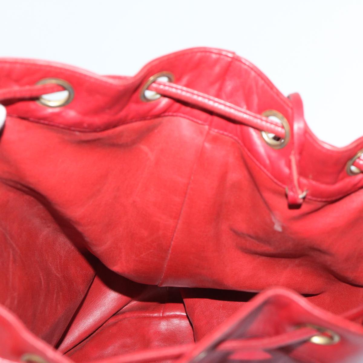 CHANEL Chain Shoulder Bag Lamb Skin Red CC bs7902