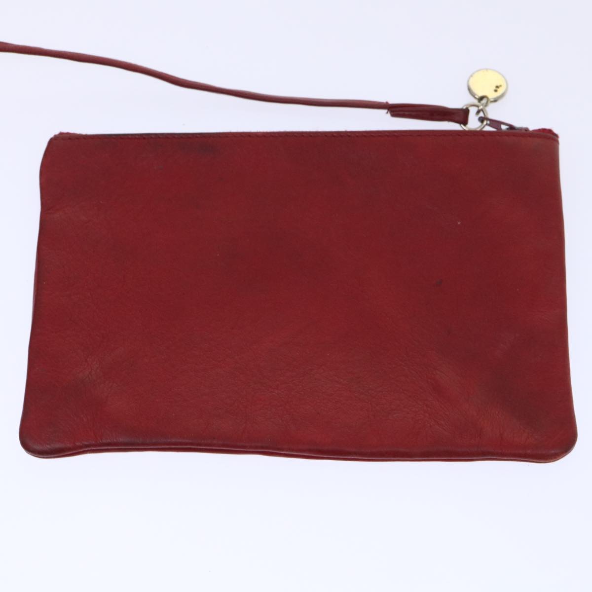 CHANEL Chain Shoulder Bag Lamb Skin Red CC bs7902