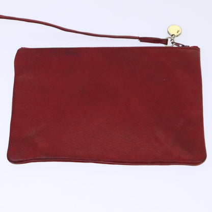 CHANEL Chain Shoulder Bag Lamb Skin Red CC bs7902