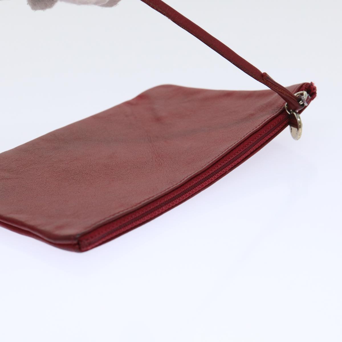 CHANEL Chain Shoulder Bag Lamb Skin Red CC bs7902