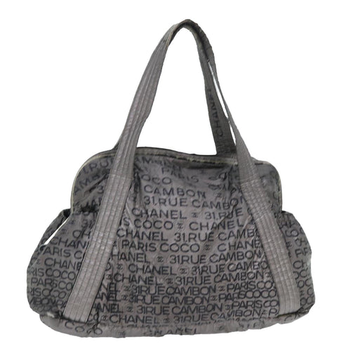 CHANEL Unlimited Shoulder Bag Nylon Silver CC bs8018